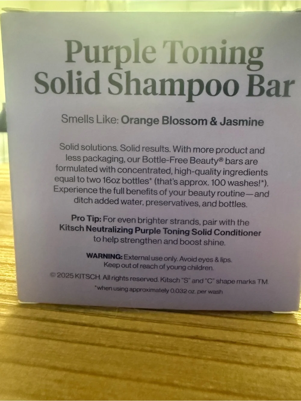 kitsch Purple Toning Solid Shampoo Bar - Neutralizing Formula